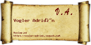 Vogler Adrián névjegykártya